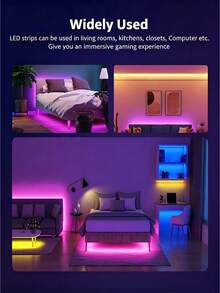 Remote Control USB RGB Color Changing LED Strip Lights, 1–10m Self-Adhesive Light Bar For TV Backlight, Gaming Room, Bedroom Decor, Party Atmosphere Lighting - RGB LED Strip Light - View 5