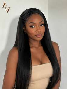 ARABELLA 100% Human Hair Straight Natural Color Hairband Wig, Ready-To-Wear Breathable Machine-Made Cap, Suitable For Beginners, Natural Style Women's Wig - SNatural - View 1