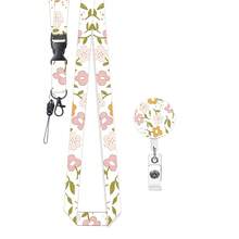 1 Set (Badge Clip + Lanyard) Sweet Pink Floral ID Badge Clip, Retractable Badge Reel With Detachable Lanyard, Medical Assistant Accessories Halter Suitable For Healthcare Workers, Teachers, Office Workers, Travel Enthusiasts, Office Gift - Sweet Style - View 10
