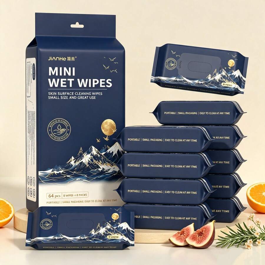 Cute Pure Water Cleaning Wet Wipes, Student Portable Non-Woven Fabric Small Pack Wet Wipes. - Multicolor - View 1