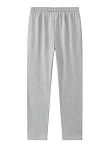 Blueprint Man 1pc Men's Light Gray Basic Sweatpants, Adjustable Drawstring Waist, Dual Side Slant Pockets, Comfortable Soft Anti-Pilling Knit Fabric, Long-Lasting Drape And Shape Retention, Mature High Street Casual Style, Suitable For Daily Commute, Dating, Store Visiting And Suburban Outfits - Light Grey - View 4