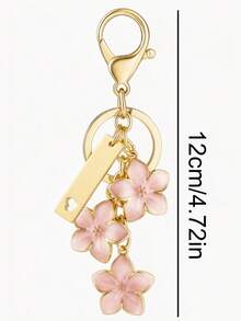 客製化花卉風格鑰匙圈，花卉包飾吊飾，個性化優雅櫻花吊墜，櫻花鑰匙圈，可客製化姓名或文字，琺瑯鑰匙圈，汽車配件，時尚飾品，適用於鑰匙圈、包包、錢包，精緻飾品禮物，適合女孩、女性或女士，適用於生日、教師節、週年紀念、畢業禮物、開學禮物 - 彩色 - 查看 8