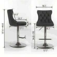 Barstools - Gray + Velvet + Foam - View 7
