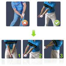 1pc Golf Swing Motion Training Elastic Band, Arm Posture Correction Restraint Strap, Swing Posture Practice Auxiliary Equipment, Beginner Golf Motion Correction Accessory, Outdoor Golf Sports Training Supplies - Multicolor - View 4
