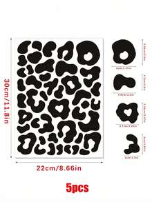 1/5/12/20pcs Black Leopard Print Spotted Wall Stickers, Self-Adhesive Removable PVC Decals For Bedroom, Cabinet Doors, Refrigerator, DIY Decoration - Multicolor - View 10