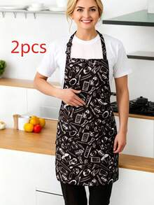 1pc Adjustable Double Pocket Apron, Chef Cooking Kitchen Restaurant Work Apron, Suitable For Coffee Shop, Bakery, Nail Salon, Western Restaurant, Fruit And Vegetable Fresh Store Staff Wear - Apron - View 11