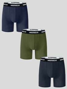 7pcs Men's Letter Printed Elastic Waistband Comfortable Boxer Briefs - Multicolor - View 19