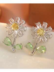 Gmzalx Gentle & Sweet Daisy Earrings, Women's Daily Commute, Date, Vacation Earrings - Two-color - View 5