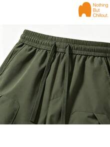 NBCT Women's Outdoor Long Pants With Drawstring Elastic Waist, 3D Cargo Pockets, Commuting, Camping, Hiking, Mountaineering, Parachute Pants - Army Green - View 6