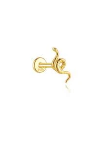 Anting Tusuk Tulang Rawan Mini 3D Perak Sterling S925 16g, Anting Tusuk Kumbang Emas, Anting Tusuk Cangkang Kecil, Anting Tusuk Tulang Rawan, Anting Tusuk Mini - Emas - View 23