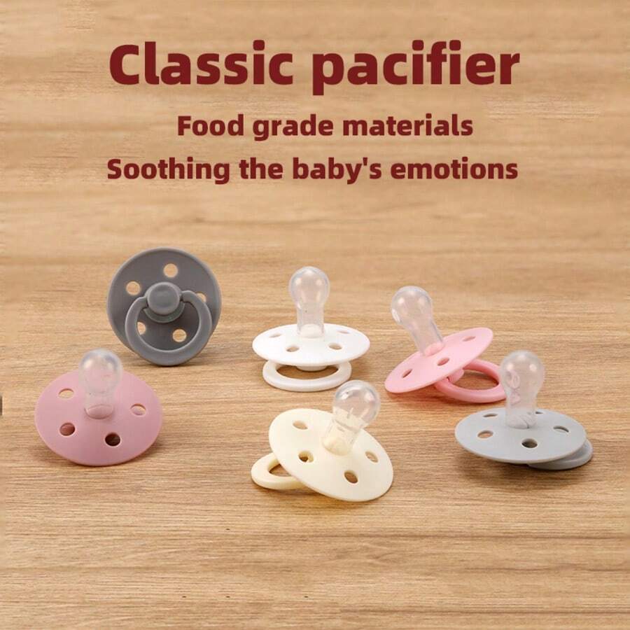 1 pieza Chupete multicolor tipo macaron, mordedor de silicona calmante para bebés recién nacidos, chupete súper suave similar al pecho para el destete - Multicolor - Ver 1