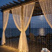 Battery Powered Wireless LED Fairy String Lights, 8 Lighting Modes, IP44 Waterproof Flexible Decorative Lights, Easy To Install, Suitable For Bedroom, Christmas, Birthday, Holiday Home Decor - Battery-powered Curtain Lights - View 6