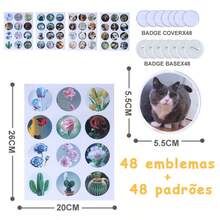 Máquina de Bottons DIY Infantil Crie bottons personalizados Criativa, Fácil de Usar, para Artesanato e Presentes - A - Visão 10