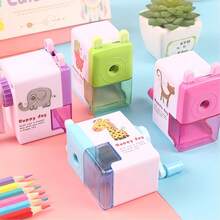 Hand-Crank Pencil Sharpener, Effortless Handheld Colored Pencil Sharpener, Ergonomic Hand-Crank Design, Suitable For School, Home And Artists - Square - View 7