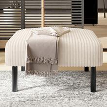 Corduroy Ottoman - Comfortable And Stylish Footstool - 米色 - 查看 5