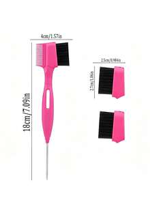 Detachable & Replaceable Edge Control Double-Sided Brow Brush With Steel Pointed Tail, Multi-Function Hair Styling Tool For Smoothing Flyaways, Trimming Sideburns, Hairline And Eyebrow Grooming, Washable & Replaceable Brush Head - Multicolor - View 8