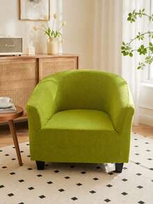 High Elastic Waffle Knit Armchair Slipcover, Full Wrap Stretch Sofa Chair Cover, Machine Washable Pet Friendly Furniture Protector, Dustproof Bench Sofa Slipcover - Multicolor - View 5