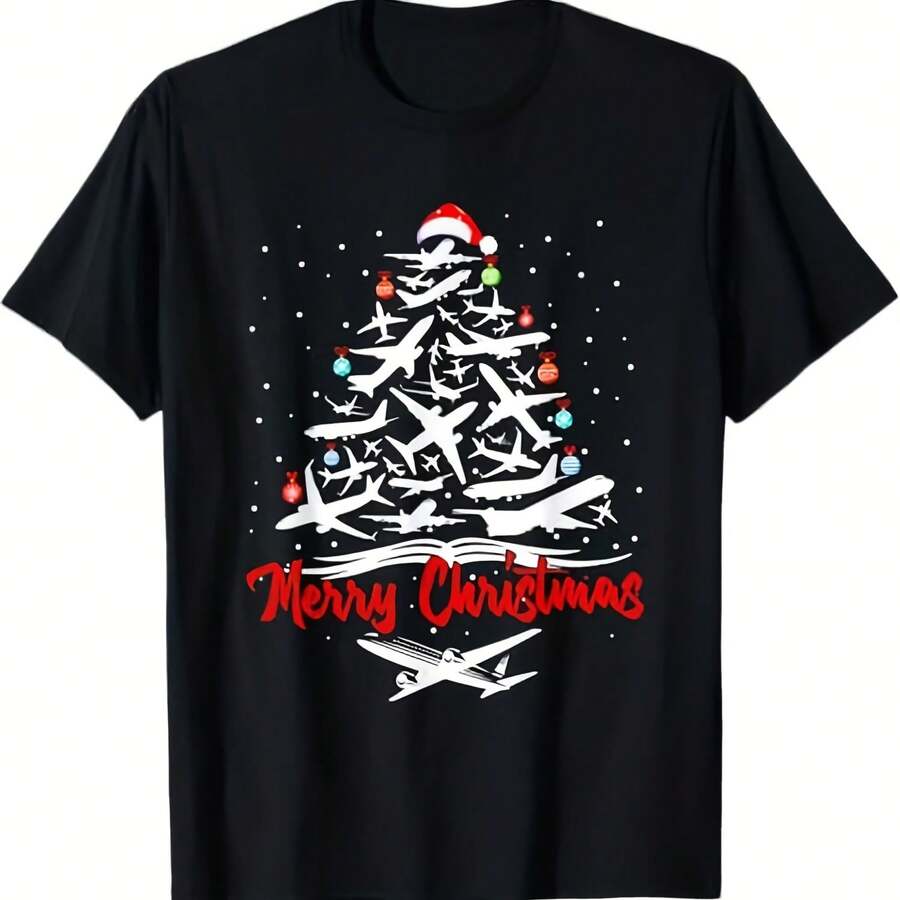 Airplane Tree Of Dad 100% Cotton T-Shirt, S-XXXL Black - 款式 - 查看 1