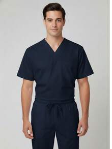 Repellent Surgical Uniform All Regular Pocket Valentin Model For Men - Navy Blue - View 2