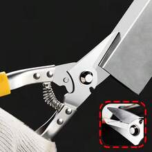 1pc Heavy Duty Industrial Grade Stainless Steel Scissors - Thickened Cutting Pliers - Suitable For Cutting Metal Mesh, Metal Sheets, Strapping And Metal Studs - Multi-Functional Straight And Curved Design, Polished Surface, Thickened Blades, Suitable For Powerful Metal Cutting, Perfect For Electricians And DIY Projects, Indoor/Outdoor Use, Wires, Clips, Manuals - A - View 4