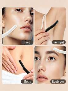 4pcs/1pc Premium , Anti-Scratch Eyebrow Trimming Tool For Men And Women Beginners, Micro-Blade, To Use, Eyebrow Grooming Tool, Suitable For Commercial And Home Use, Travel Portable, Holiday Gift - White - View 7