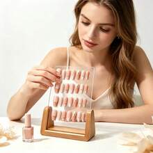 1pc Transparent Acrylic Nail Art Display Board, Multi-Row False Nail Storage Rack, Suitable For Gel Nail Polish Color Matching And Wearable Nail Art Display - Multicolor - View 2