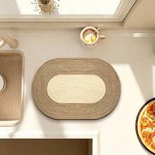 Kitchen Draining Mat, Home Dining Table Mat, Absorbent Mat, Countertop Dish Mat, Bowl & Plate Drying Mat, Coffee Mat, 3.6mm Thickness - Khaki Woven - View 9