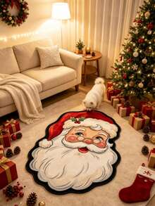 1 buah Karpet Dekoratif Motif Kepala Santa Claus, Karpet Ruang Tamu, Karpet Mewah Samping Tempat Tidur, Karpet Musim Gugur/Musim Dingin, Karpet Tebal, Karpet Ruang Tamu Besar, Karpet Kamar Tidur, Dekorasi Rumah Ruang Tamu, Karpet Luar Ruangan, Karpet yang Dapat Dicuci - MultiWarna - View 5