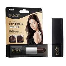 SADOER 黑色/棕色速效染发笔，便携式一次性口红式临时染发笔，可遮盖白发，男女通用 - 彩色 - 查看 12