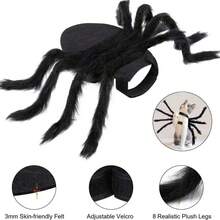 1 Set Pet Spider Costume, Halloween Spider Outfit, Suitable For Cats And Small To Medium Dogs, Halloween Party Dress-Up Accessory - Black - View 10