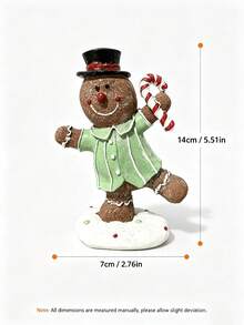 1pc Gingerbread Man Tabletop Decor, Adorable Christmas Resin Figurine In Red Or Green Outfit, Candy Cane Cookie Ornament For Coffee Bar, Kitchen Counter, Mantel, Christmas Party, Xmas Home Decor And Gift - Multiple Styles - View 9