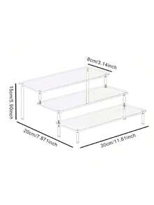 Transparent Acrylic Tiered Display Stand, Versatile Desktop Acrylic Organizer For Figurines, Blind Boxes, Perfumes, Cosmetics, Accessories - Multicolor - View 14