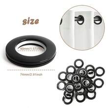 32pcs Curtain Rings, Curtain Grommets, Round Plastic Rings, 40mm Inner Diameter, Quiet Low Noise Curtain Rings, Suitable For Hanging Curtains On Windows - Multicolor - View 3