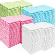 Face Towels 6/12/24pcs, Ultra Soft Skin-Friendly Facial Cloth, Suitable For Sensitive Skin, 10x10/12x28 Inch Small/Large Size, Reusable Washable Makeup Remover Cloth, Easy To Rinse Multi-Color Facial Cleansing Cloth - 4-color Mixed Packaging - View 1