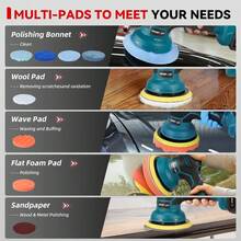 ONEVAN Car Polishing Machine,7000 RPM Cordless Polisher,Electric Cars Polish Machines Adjustment 6 Speed Auto Detailing Tool For 18V Battery (Battery And Charger Not Include) - UK Plug(220-240V) - View 9