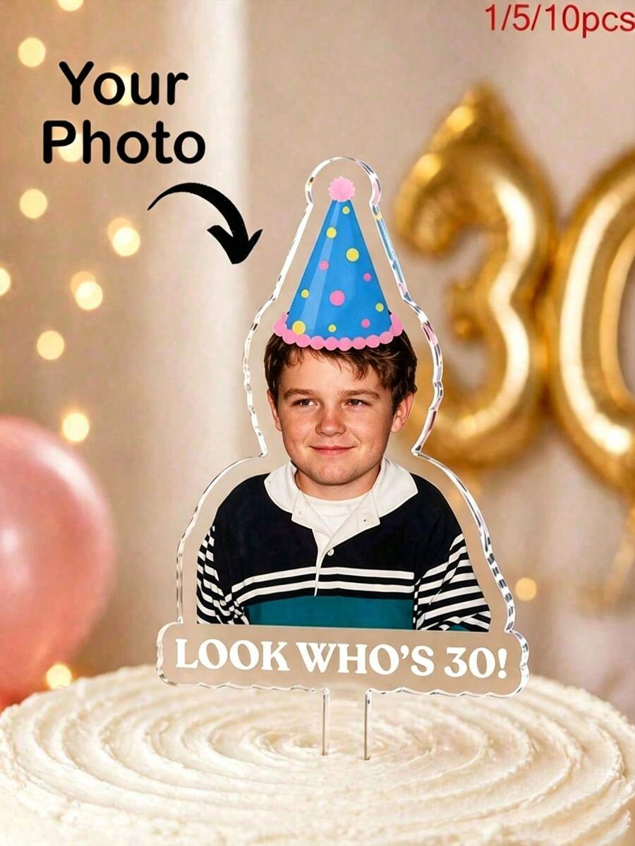 Personalized Character Photo Cake Topper Customizable Photo Character Design Personalized Cake Decoration For Birthday Baby Shower Family Gathering Holiday Cake Personalized Holiday Cake Topper Custom Acrylic Cake Topper