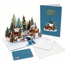 2026 Unique 3D Pop-Up Christmas Card, Winter Snow Scene House Pattern, Christmas Holiday Desktop Decoration Gift, For Friends, Family, Teachers. - Multicolor - View 6