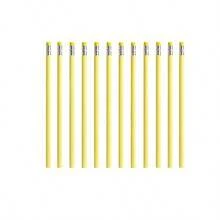 6/12 piezas Lápices de madera de color amarillo claro sólido con cabezales de goma de borrar a juego, férulas de aluminio metálico resistente, las gomas de borrar no se caen. Barril de madera natural con tacto suave y redondo, escritura suave sin romperse. unicolor minimalista sin patrones, adecuado para práctica de escritura a mano, notas de oficina, bocetos y garabatos. , Y sin olor, apariencia fresca, perfecto para útiles escolares, regalos creativos y obsequios de eventos - Rectángulo - Ver 8