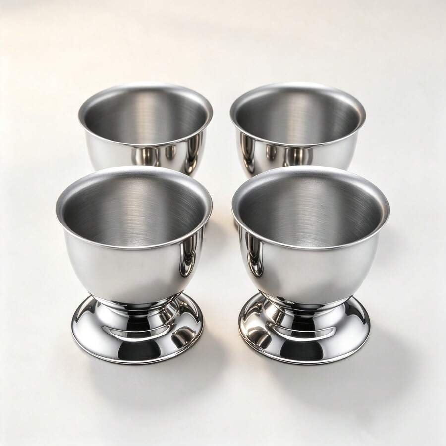 Coquetiers empilables avec support - Argent - Voir 1