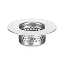 1pc Bathroom Sink Filter, Bathtub Drain Cover, Washbasin Drain Filter, Hair Catcher, Suitable For Laundry Room, Practical RV Sink, Drain Filter, Fits Drain Holes 3.17cm To 3.3cm - Silver - View 2