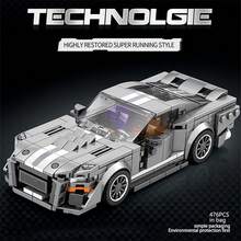 361pcs White Building Blocks Car Set, 14+ Creative Toy, DIY Car Model Kit, Car Model Kit, City Tech Champion Cup Series, Suitable As Birthday, Halloween, Christmas Gifts, Also For Collection And Home Decor - Multicolor - View 12