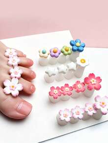 ART LALIC 8Pcs Silicone Toe Separators Cute Colorful Flower Design Foot Finger Divider Form For Manicure Pedicure Care Accessories - Multicolor - View 1