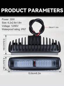 Lampu Penanda Samping Forklift LED 30W DC 12V-80V Berkedip - A - View 4