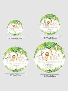 UNICCUT Jungle Animal Personalized Stickers, Custom Gift Wrapping Stickers, Waterproof Name Labels - Multicolor - View 3