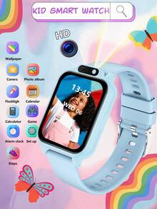 2026 Smart Watch For Teens, 300mAh Battery, 18 Built-In Educational Games, Touch Screen, USB Interface, Camera, Pedometer, Calendar And Alarm Clock - Multi-Color Silicone Strap, Sports Design, Suitable For 6-12 Years Old Children, Perfect Gift For Halloween And Christmas, Fun Learning Tool, Fashionable Teen Watch, Comfortable To Wear, Interactive Device, Specially Designed For Teens - 彩色 - 查看 14