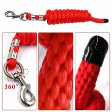 360° Rotating Hook Horse Lead Rope, Outdoor Horse Tethering Lead Rope, Anti-Tangle Horse Lead Rope, Equestrian Training Horse Lead Rope Horse Tack - PP Horse Lead Rope 2M - View 6