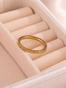 1/4pcs Women's Luxury Zirconia Star & Heart Design Wide Band Stackable Rings With Clasp, Autumn Date Party Daily Wear Gift Jewelry - Gold B - View 8