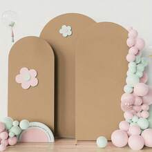 Khaki Arch Backdrop, 5ft, 6ft, 6.6ft, 7.2ft Wedding Arch Cover 2 Panels Spandex Fabric Arch Backdrop Dome Arch Backdrop Fabric Suitable For Birthday Party Wedding Arch Frame Decoration (Arch Frame Not Included, Fabric Backdrop Only) - Khaki - View 2