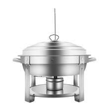 Gladney Round Stainless Steel Chafing Dish 7.5L Silver Buffet Warmer With Lid For Parties And Catering - Silver - View 4