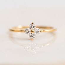 Fashion Daily 925 Sterling Silver 18K Gold Plated Four-Leaf Clover Zirconia Ring For Women's Everyday Wear - Four-leaf Clover Ring - View 13